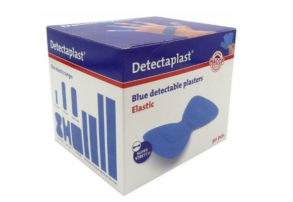 Detectaplast Elastic blauwe pleisters 68x38mm (Vlinder) (50 stuks)