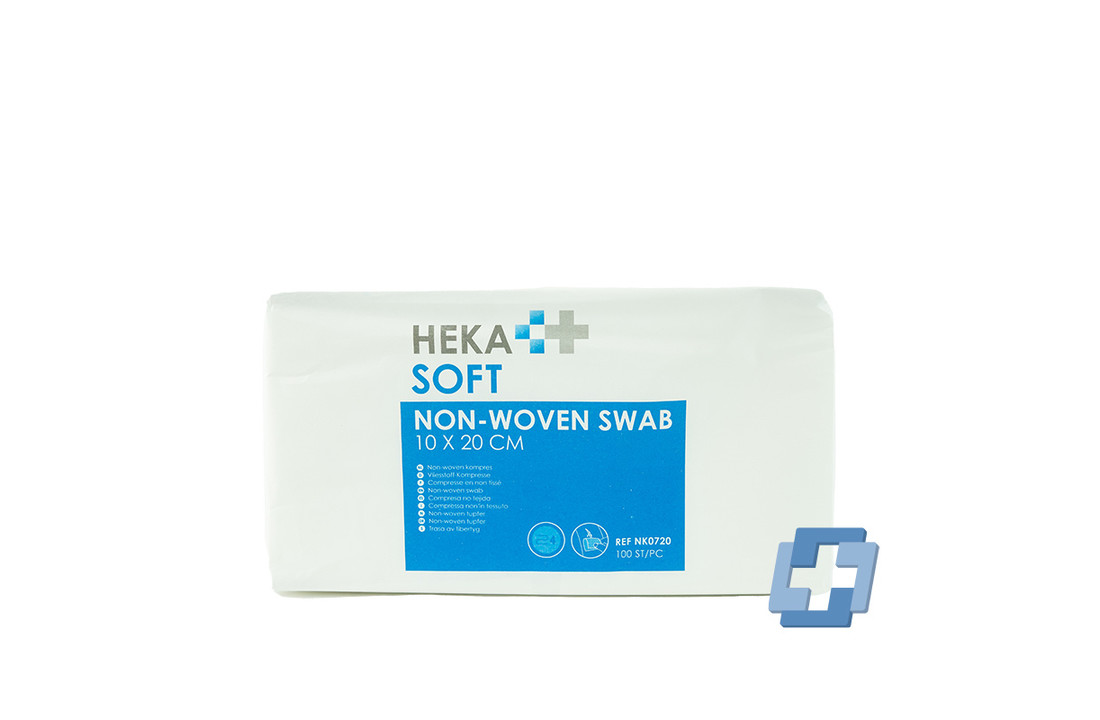 HEKA soft wondkompresse niet steriel 4 laags - 10 x 20 cm (100 stuks)