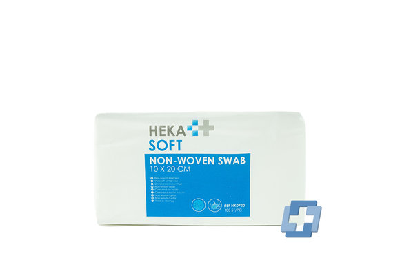 HEKA soft wondkompresse niet steriel 4 laags - 10 x 20 cm (100 stuks)