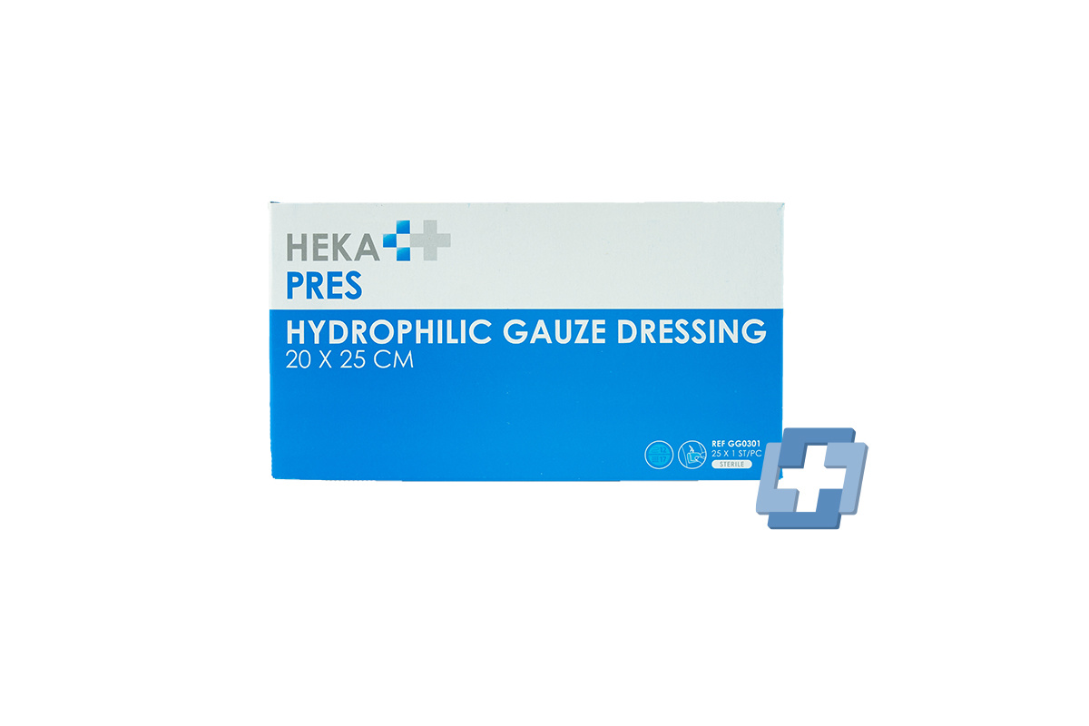 HEKA Hydrophilic Gazekompresse Lage 12 - 25 x 20 cm (25 Stück)