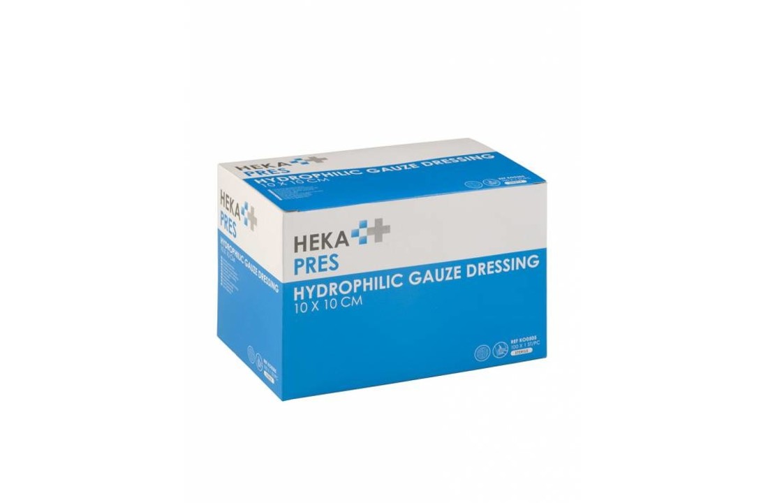 binding Verward Krachtcel HEKA Hydrofiel gaaskompres steriel 12 laags | 10 x 10 cm | doosje 100 stuks  - EVAC