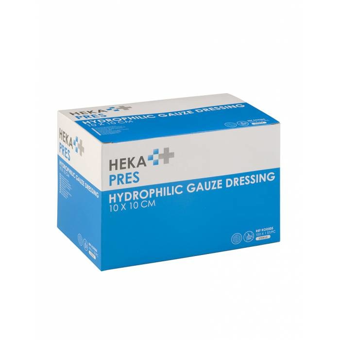 HEKA Hydrofiel gaaskompres steriel 12 laags - 10 x 10 cm (100 stuks)