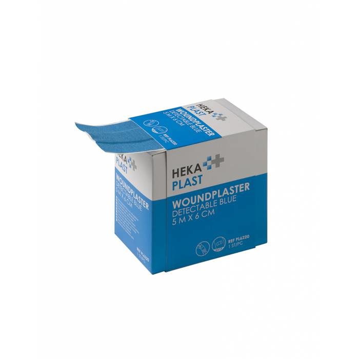 HEKAPLAST Rolpleister HACCP ET blauw detecteerbaar - 5 m x 6 cm