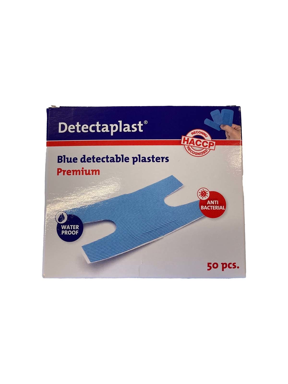 Detectaplast Premium blauwe PU pleisters, waterbestendig, 68 x 38 mm (Knokkel) (50 stuks)