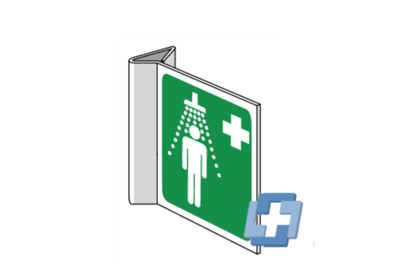 Nooddouche Pictogram  - diverse maten (Haaks)