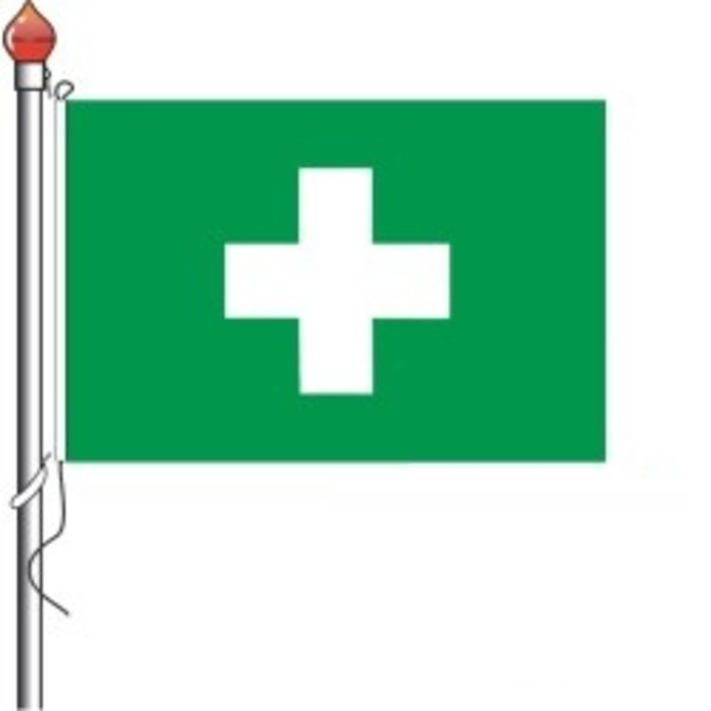 EHBO vlag | Voor aan een paal "100 x 150 cm - EVAC