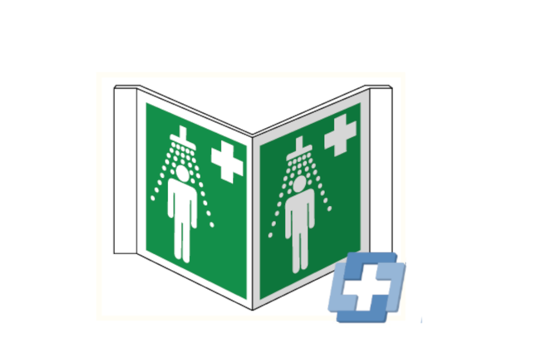 Notdusche Symbol - 150 x 300 mm (Panorama)