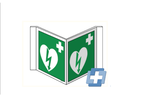 AED-Symbol - verschiedene Größen (Panorama)