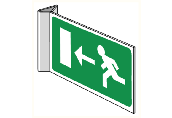 Fluchtweg-Piktogramm - Pfeil links - 300 x 150 mm (Aluminium)