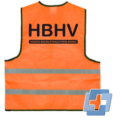 Veiligheidsvest opdruk hoofd BHV oranje