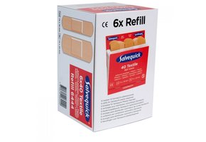 Salvequick 6444 navulling 40 textiel pleisters (6 stuks)