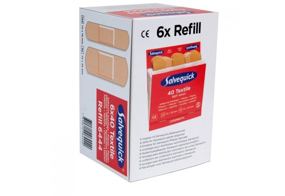 Salvequick 6444 navulling 40 textiel pleisters (6 stuks)