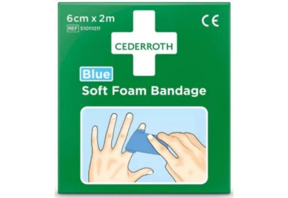 Cederroth Soft Foam Bandage Blau - 6 cm x 2 m (1 Karton)