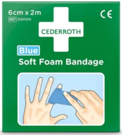 Cederroth Soft Foam Bandage Blau - 6 cm x 2 m (1 Karton)