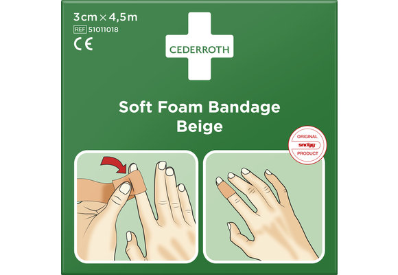Cederroth Soft Foam Bandage Beige - 6 cm x 4.5 m (1 box)