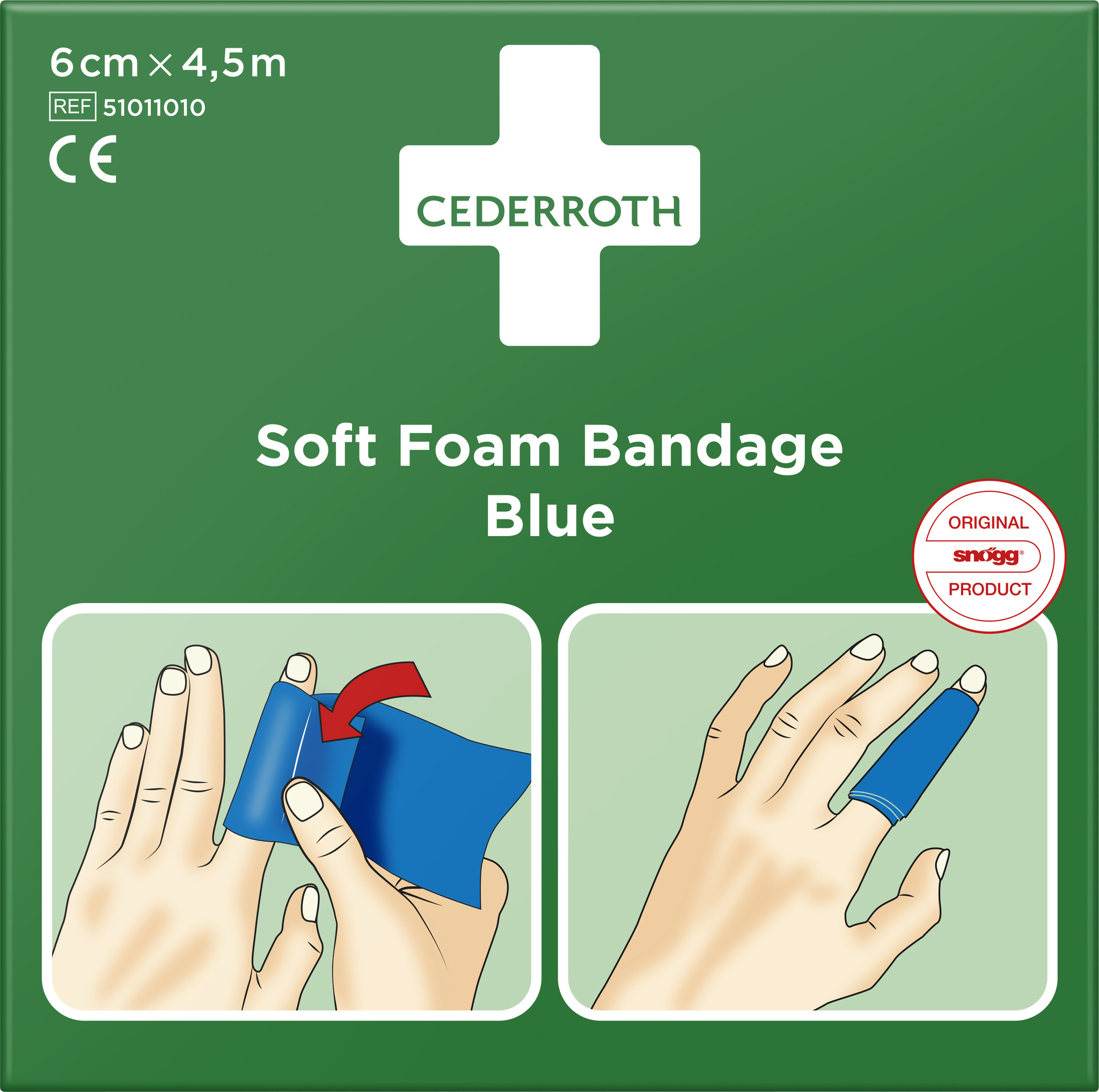 Cederroth Soft Foam Bandage Blau -  6 cm x 4,5 m (1 Karton)