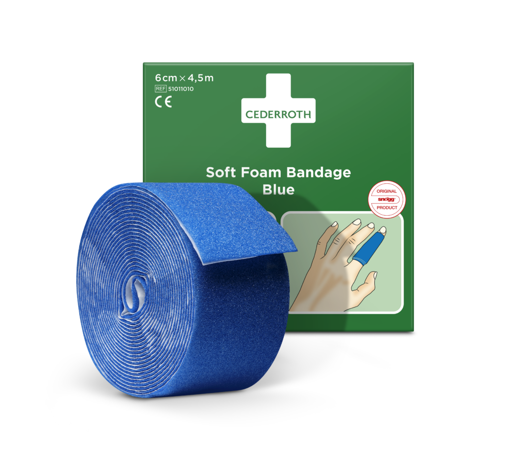 Cederroth Soft Foam Bandage Blau -  6 cm x 4,5 m (1 Karton)