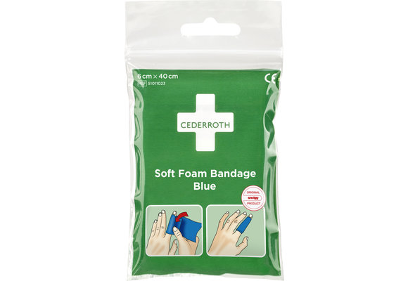 Cederroth Soft Foam Bandage Blau - 6 cm x 40 cm (1 Karton)