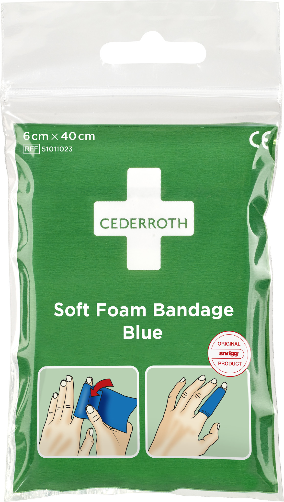Cederroth Soft Foam Bandage Blau - 6 cm x 40 cm (1 Karton)