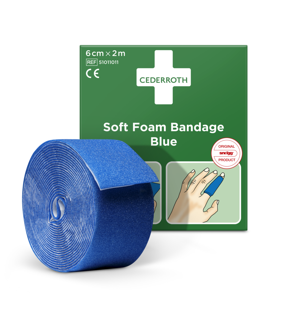 Cederroth Soft Foam Bandage Blau - 6 cm x 2 m (1 Karton)