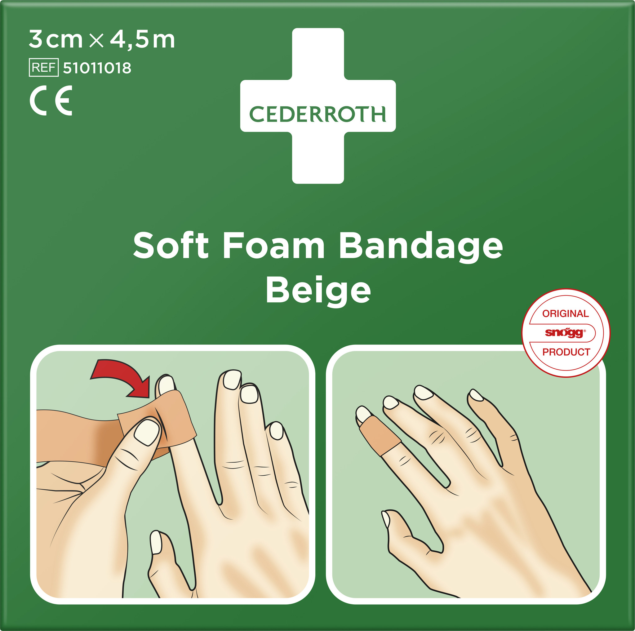Van Verouderd Voorlopige naam Cederroth Soft Foam Bandage Beige - 3 cm x 4,5 m (1 box) - EVAC