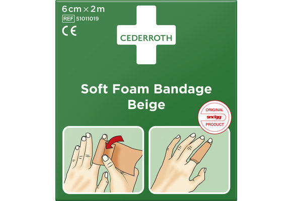 Cederroth Soft Foam Bandage Beige - 6 cm x 2 m (1 box)