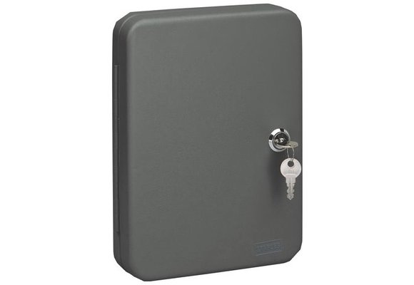 Staples Schlüsselschrank 20 Haken, 250 x180 x45 mm grau (1 Stück)