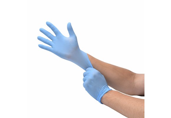 Nitril-Handschuhe, ohne Pulver blau unsterile (100 Stück)