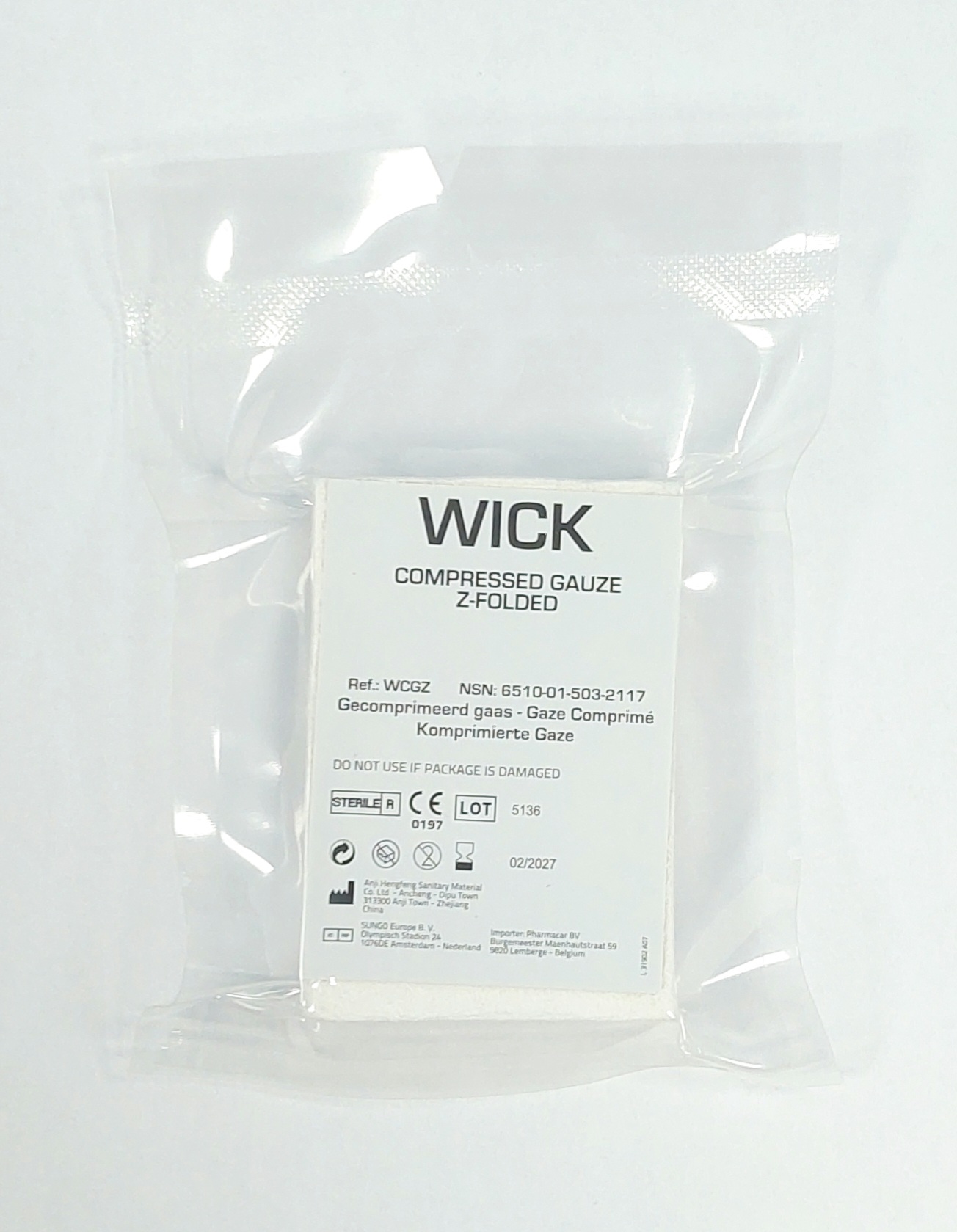 H&H Compressed Z-fold Gauze CE (1 Stuks)