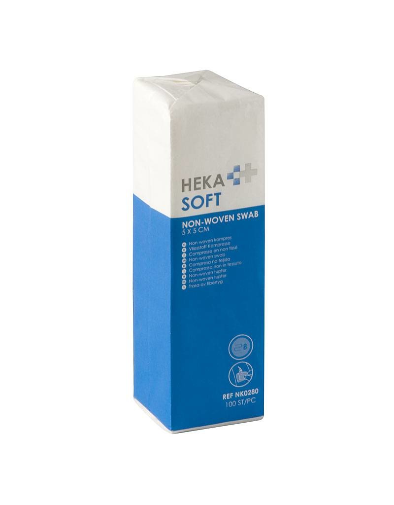 HEKA soft non-woven drainkompres - 5 x 5 cm niet steriel 8 lagen (100 Stuks)