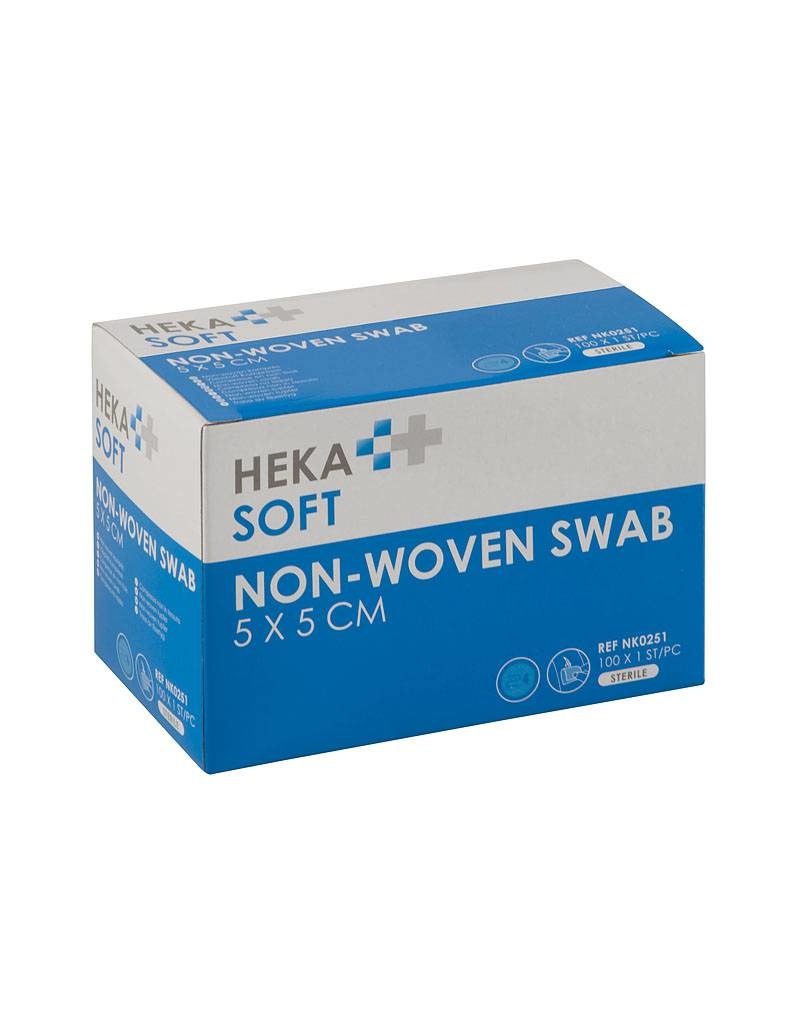 HEKA soft non-woven drainkompres - 5 x 5 cm steriel 4 lagen (100 Stuks)