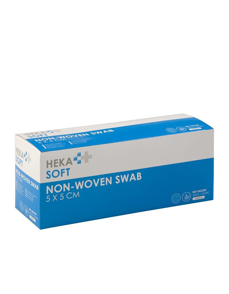 HEKA soft non-woven kompres - 5 x 5 cm steriel 8 lagen (100 Stuks)