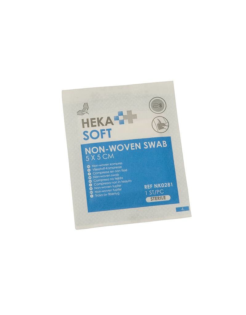 HEKA soft non-woven kompres - 5 x 5 cm steriel 8 lagen (100 Stuks)