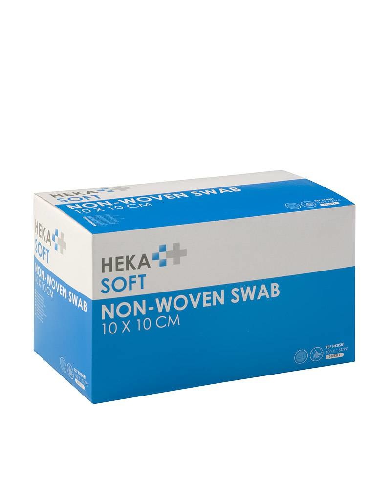 HEKA soft non-woven kompres - 10 x 10 cm steriel 8 lagen  (100 Stuks)