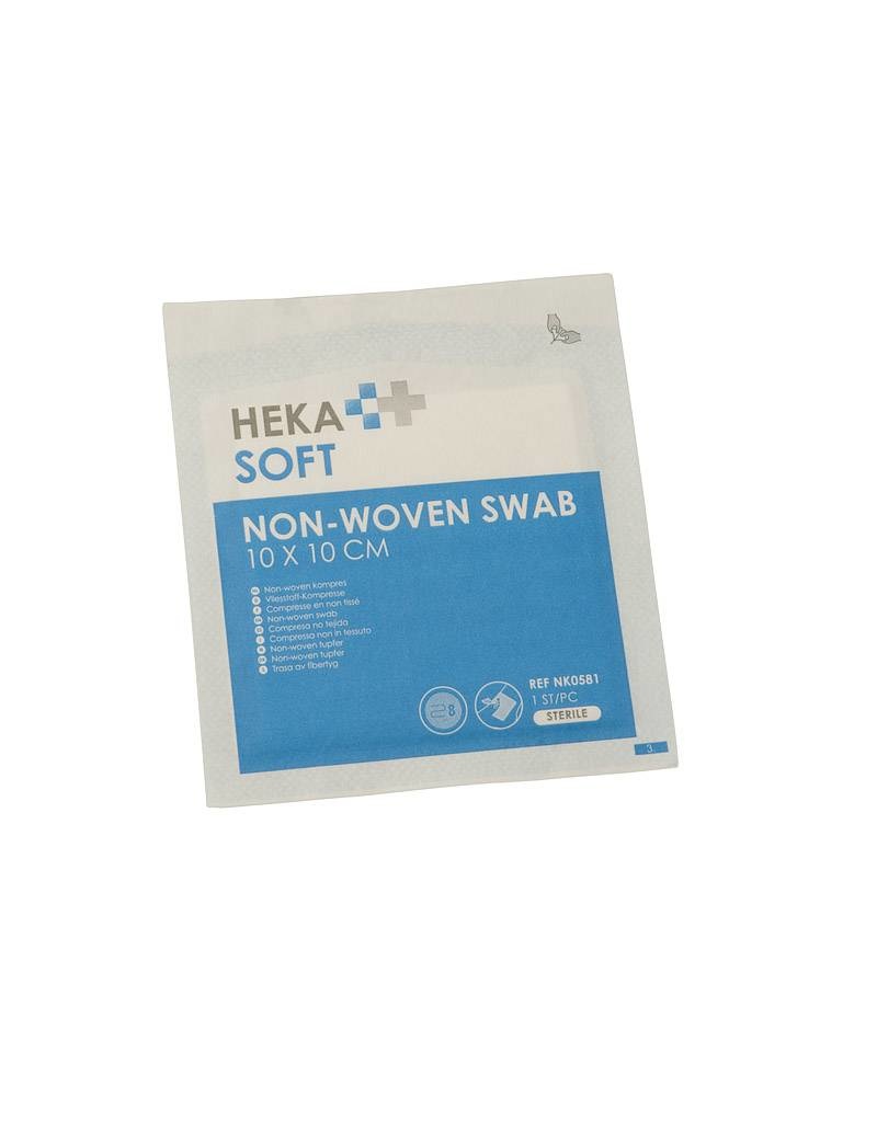 HEKA soft non-woven kompres - 10 x 10 cm steriel 8 lagen  (100 Stuks)