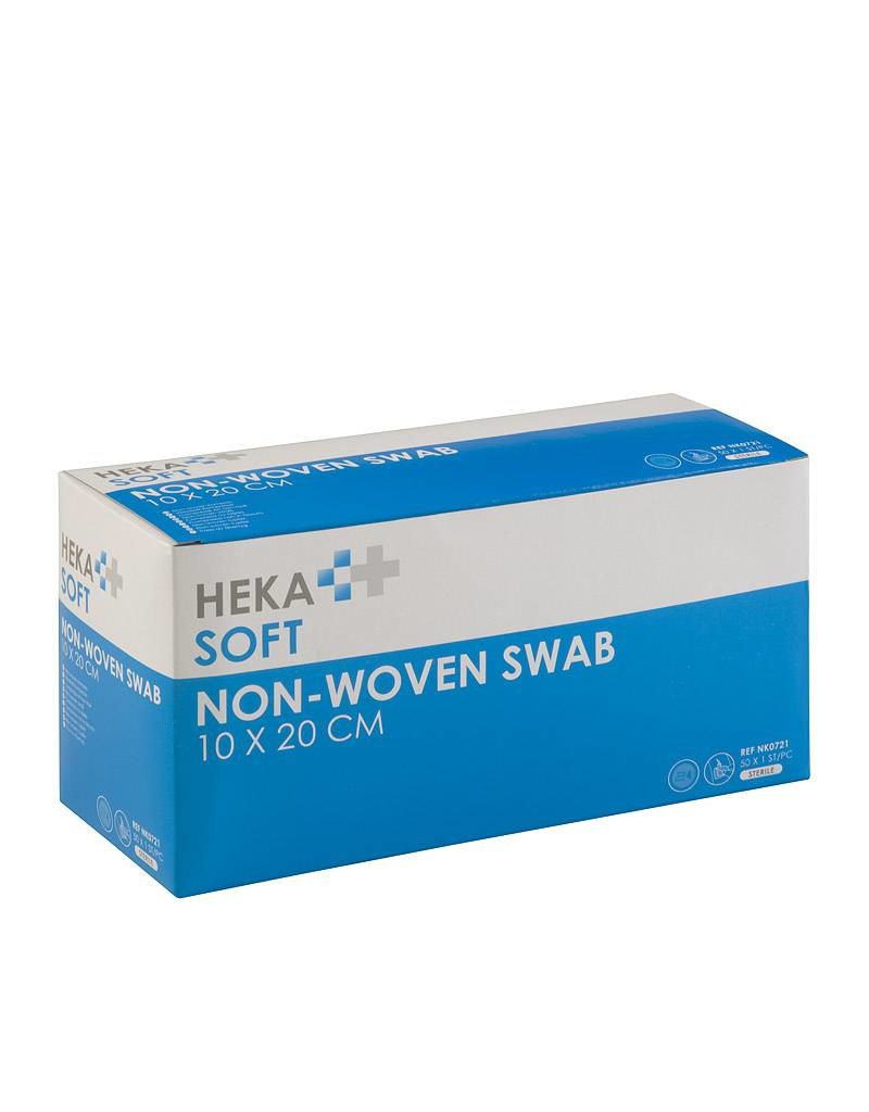 HEKA soft non-woven kompres - 10 x 20 cm steriel 4 lagen  (50 Stuks)