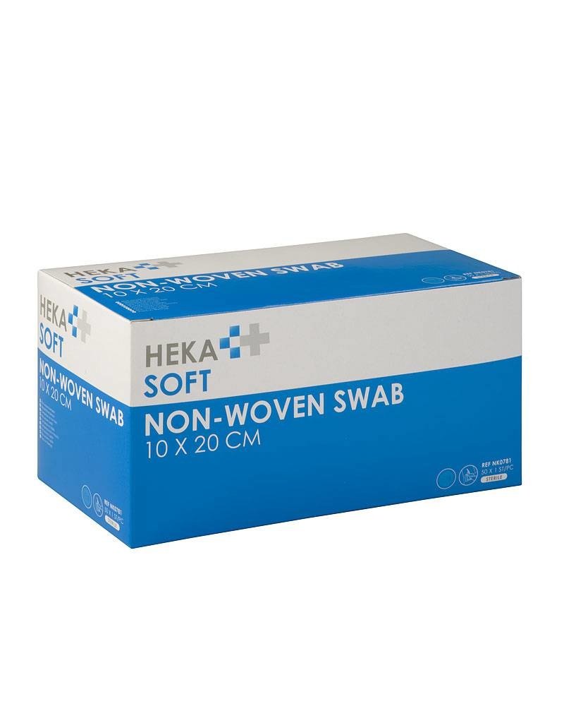 HEKA soft non-woven kompres - 10 x 20 cm steriel 8 lagen  (50 Stuks)