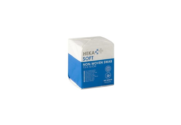 HEKA soft non-woven kompres - 7,5 x 7,5 cm niet steriel 4 lagen  (100Stuks)