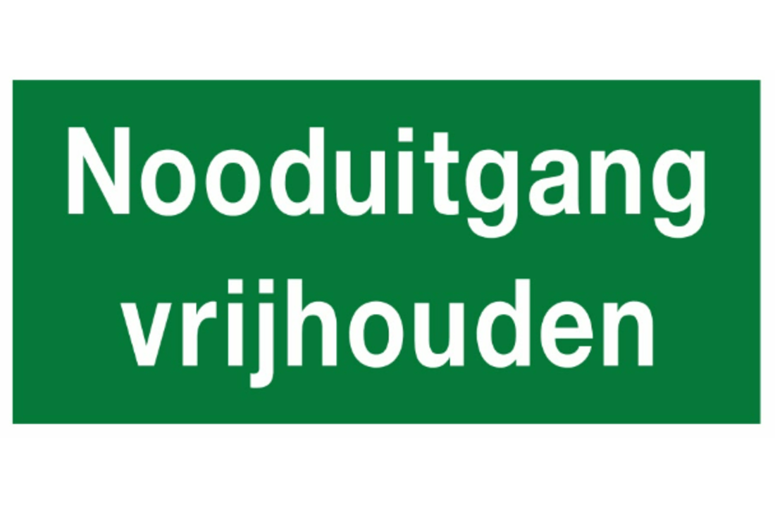Nooduitgang vrijhouden - 500 x 200 mm (sticker)