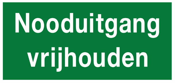 Notausgang versperren - 500 x 200 mm (Aufkleber)