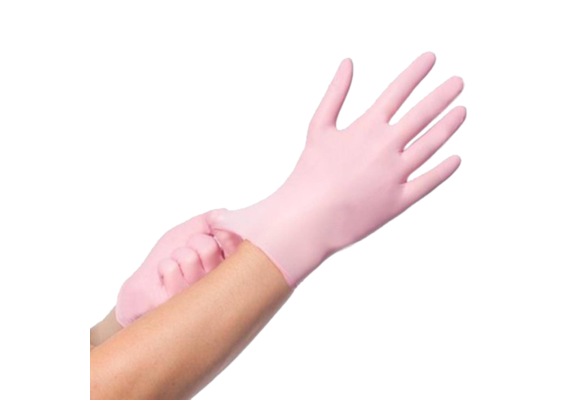 Handschuhe - Rosa NITRIL - verschiedene Größen (100 Stück)