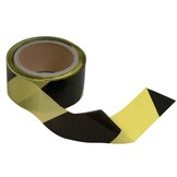 Afzetlint geel/zwart - 500 mtr. 7,5 cm. (35 micron)