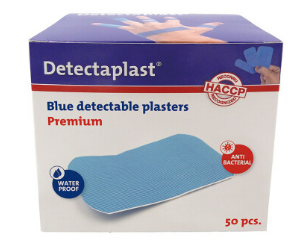 Detectaplast Premium blauwe PU pleisters, waterbestendig, 50 x 72 mm (50 stuks)