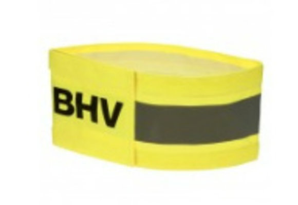 Armband met opdruk BHV geel - 52,5 x 12.5 cm