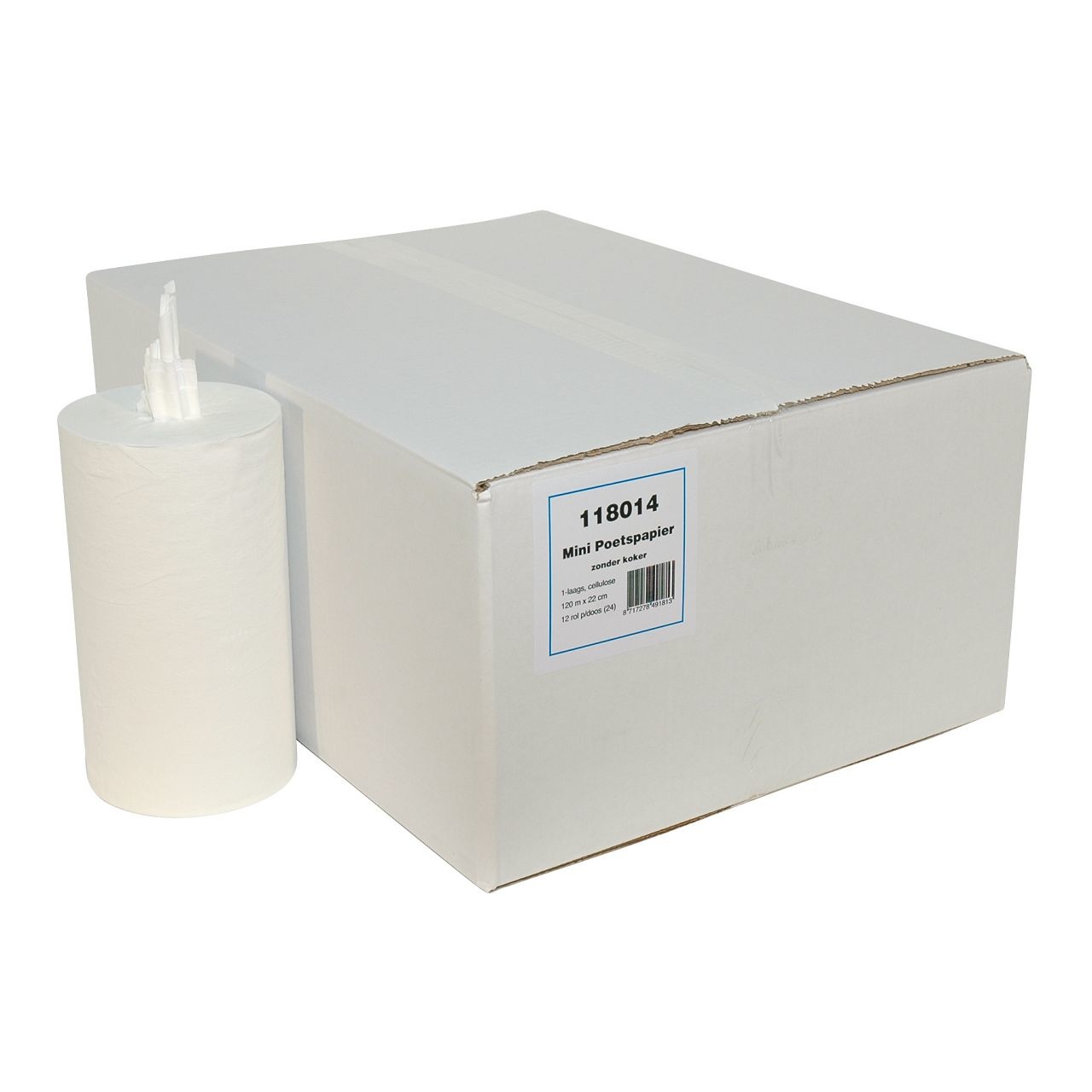 Euro Select Poetspapier mini zonder koker 120 m x 22 cm