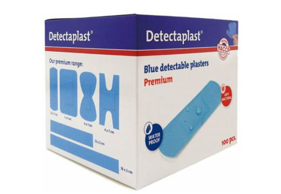 Wasserbeständige blaue Pflaster 100 Stück (PU) - 25 x 72 mm - HACCP