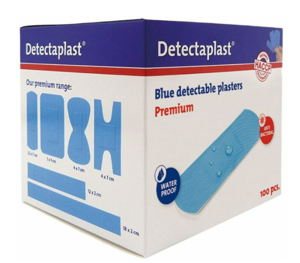 Detectaplast Premium blauwe PU pleisters, waterbestendig, 25 x 72 mm (100 stuks)