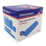 Detectaplast Elastic blauwe textiel pleisters, waterbestendig, 19 x 72 mm (100 stuks)