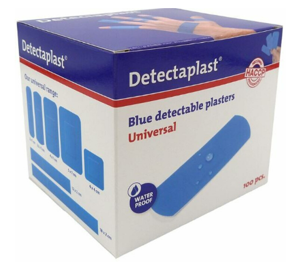 Detectaplast Blau elastischen Textileinnäher HACCP ET - 19 x 72 mm (100 Stück)