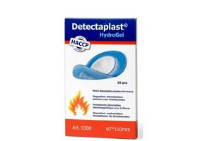 Detectaplast Premium blauwe hydrogel brandwonden pleister 67x110 mm (10 stuks)